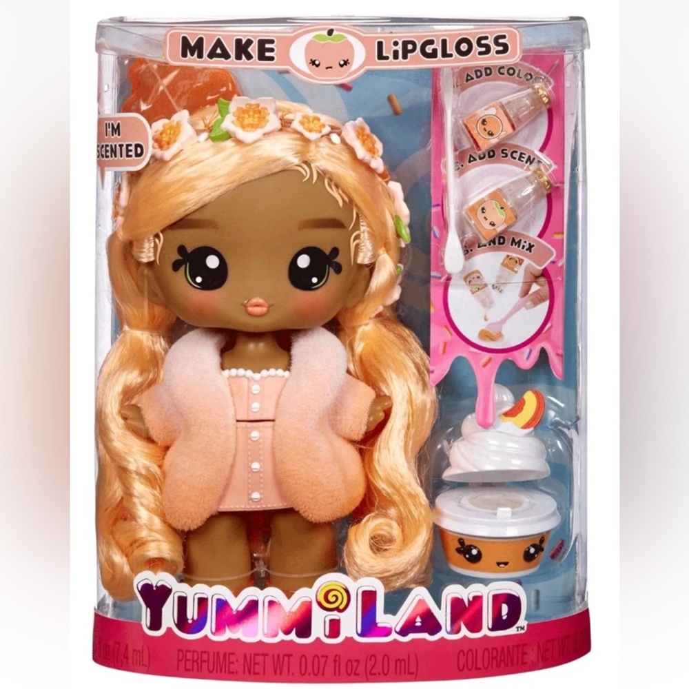 Yummiland Piper Peach Large Doll + Lipgloss Pet